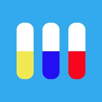 Pill composition. Easy to copy paste in different graphic design software Stock Illustration