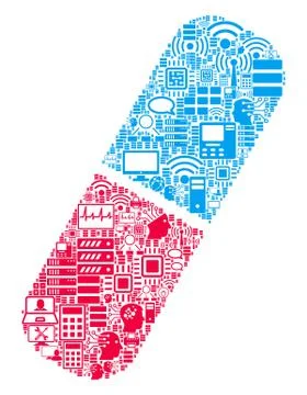 Pill Composition Icon for BigData and Computing Ilustração Stock