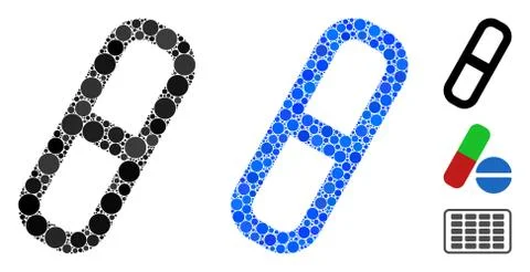 Pill Composition Icon of Round Dots Stock Illustration