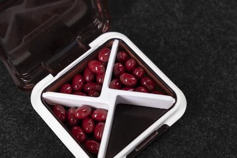 Pill container. Organization. Stock Photos