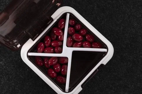 Pill container. Organization. Stock Photos