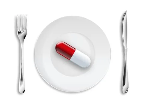 Pill on the dish Stock Illustration