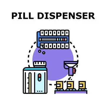 Pill dispenser machine concept vector illustration Stock Illustration