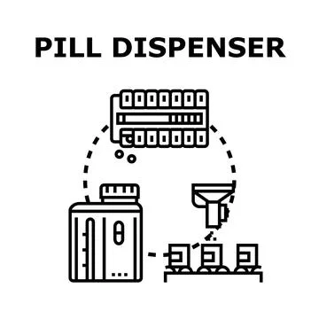 Pill dispenser machine concept vector illustration Stock Illustration