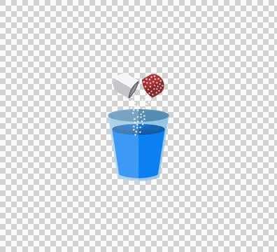Pill Dissolving in Water, tablet dissolving in a glass of Water Illustrazione stock