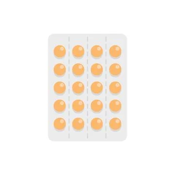 Pill drug icon flat isolated Stock Illustration