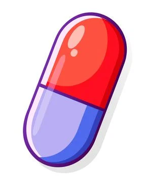 Pill flat icon isolated on white background. Stock Illustration