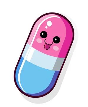 Pill flat icon isolated on white background. Stock Illustration