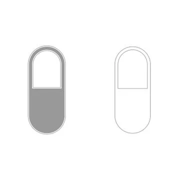 Pill  grey set  icon . Stock Illustration