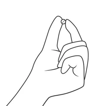 The pill in the hand. Vector illustration isolated on white background Stock Illustration
