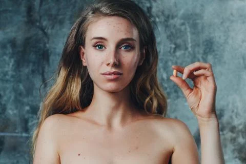 Pill to help with acne Stock Photos