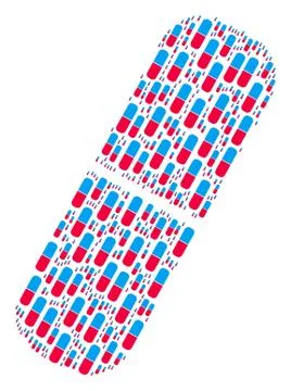 Pill Icon Collage Stock Illustration