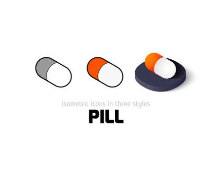Pill icon in different style Stock Illustration