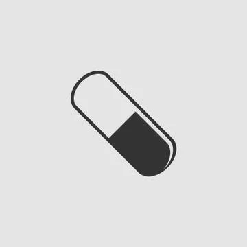 Pill icon flat Illustrazione stock