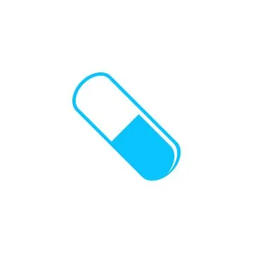 Pill icon flat Stock Illustration