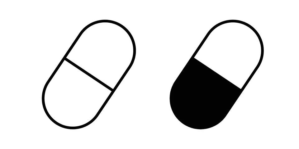 Pill icon graphic element. web icon set Illustrazione stock