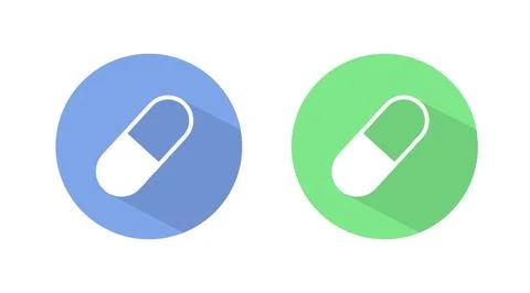 Pill Icon Set. Stock Illustration