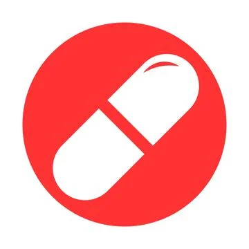 Pill icon in trendy flat style isolated. Pill icon page symbol for your web.. 스톡 일러스트