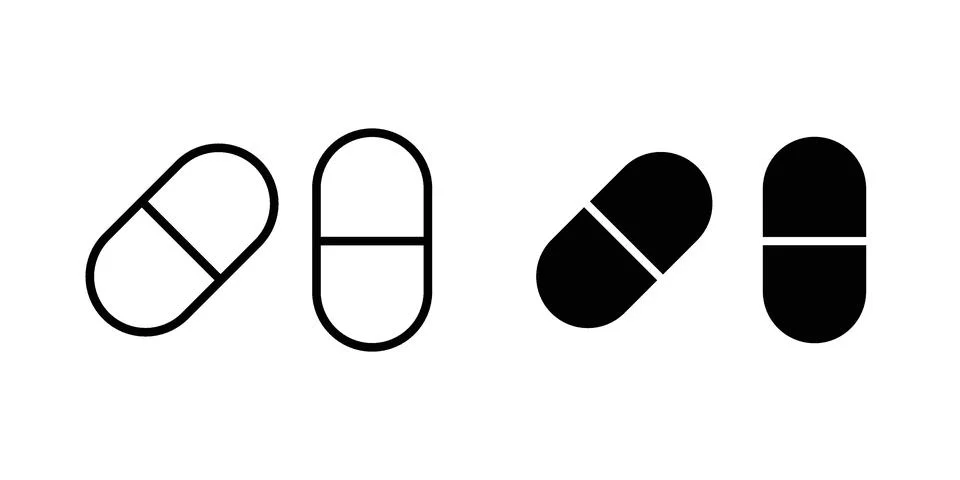 Pill icon vector design illustrations Illustrazione stock