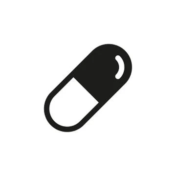 Pill icon vector on white background Stock Illustration