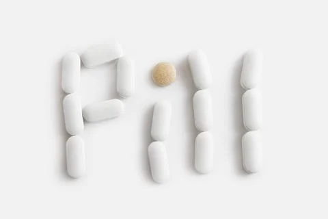 Pill letters Stock Photos