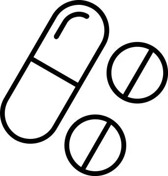 Pill Line Icon Design Stock Illustration
