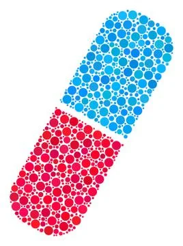Pill Mosaic of Filled Circles Stock Illustration