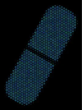 Pill Mosaic Icon of Halftone Bubbles Stock Illustration