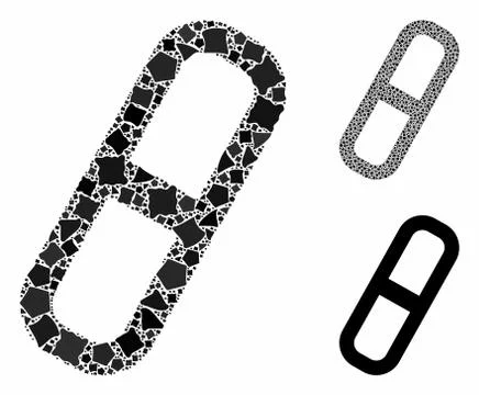 Pill Mosaic Icon of Joggly Elements 스톡 일러스트