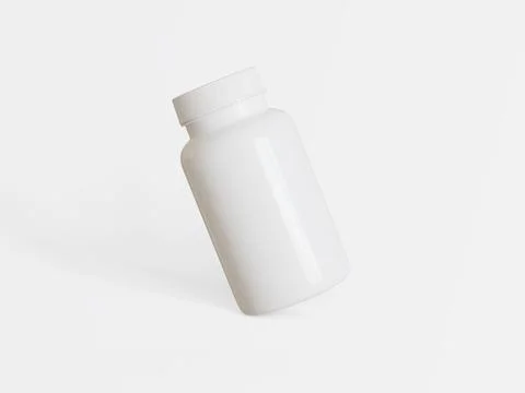 Pill or else suplement bottle white color and blank (2) Illustrazione stock