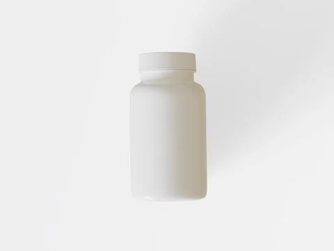 Pill or else suplement bottle white color and blank (5) Illustrazione stock