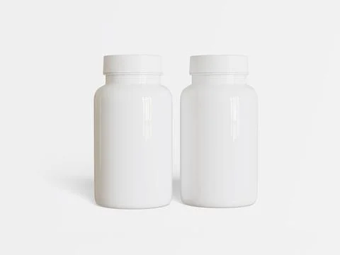 Pill or else suplement bottle white color and blank (6) Stock-Illustration
