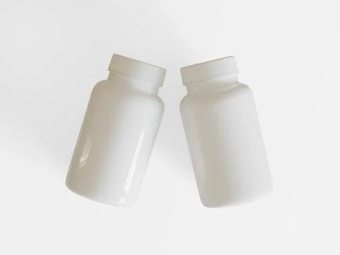 Pill or else suplement bottle white color and blank (10) Stock-Illustration