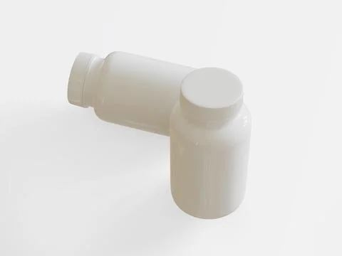 Pill or else suplement bottle white color and blank (13) Stock Illustration