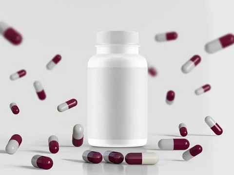 Pill or else suplement bottle white color and blank (16) Illustrazione stock