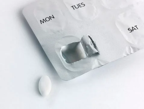 Pill an packet Stock Photos