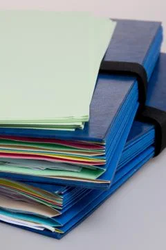 Pill of Papers stack folders isolated on white background Foto stock