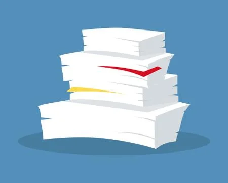 Pill of Papers Vector Illustration on Blue Stock Illustration