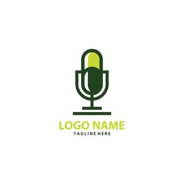 Pill podcast logo design vector Stock Illustration