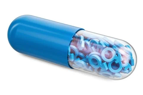 Pill for potency, man power concept. 3D rendering Stock Illustration