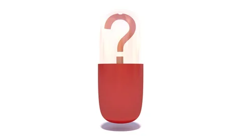 Pill with question mark. 3d illustration Stock Footage 129483069