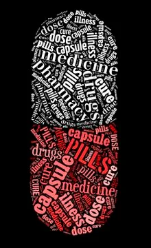 Pill shape text graphics illustration Illustrazione stock