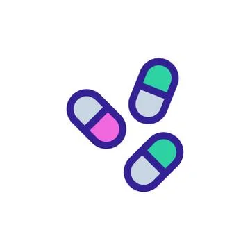 Pill sleeping pill icon vector. Isolated contour symbol illustration 스톡 일러스트