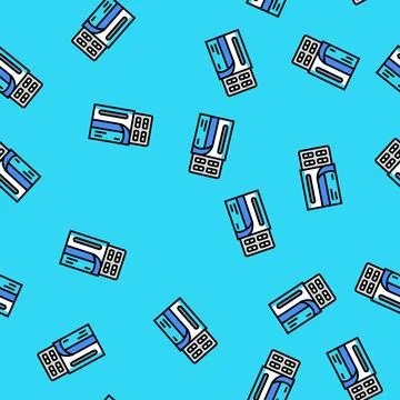 Pill tablet treatment diarrhea vector seamless pattern Stock Illustration