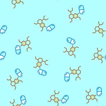 Pill tablet treatment diarrhea vector seamless pattern Illustrazione stock