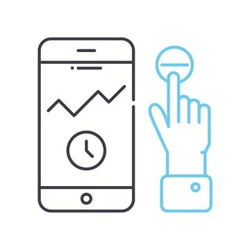 Pill timer line icon, outline symbol, vector illustration, concept sign イラスト素材
