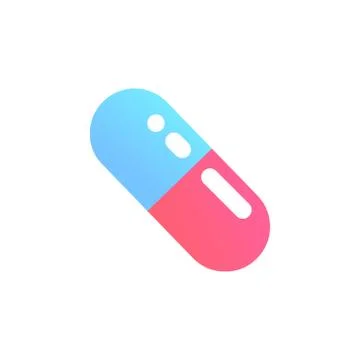Pill in trendy flat style isolated. Stock Vector illustration. Stock Illustration