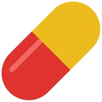 Pill in two colors capsule dose illustration Illustrazione stock