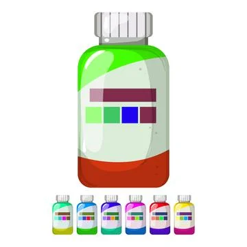 Pill vitamin bottle cartoon vector graphic Stock Illustration