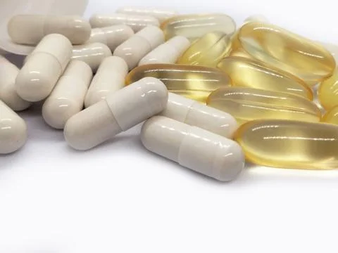 Pill on white background Stock Photos